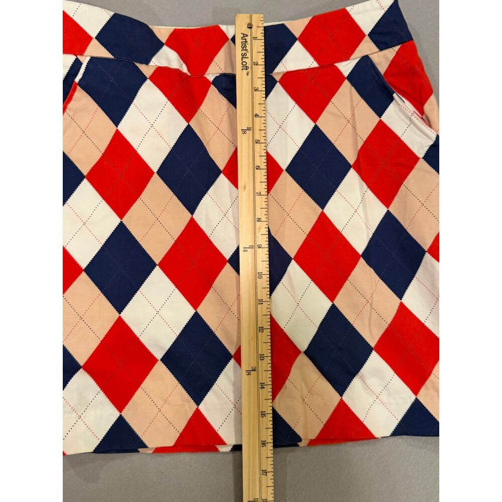 LoudMouth Ladies Size 2 Argyle Golf Skort Red Navy White - Picture 5 of 8
